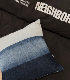 Original Denim and Cotton Pillow Set with Two-Tone Blue Design - Modern, Comfortable, and Versatile for Bedroom or Living Room for Unisex