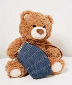 Original Denim Coin Purse with Leather Strap - Stylish and Practical Design for Daily Carry for Women