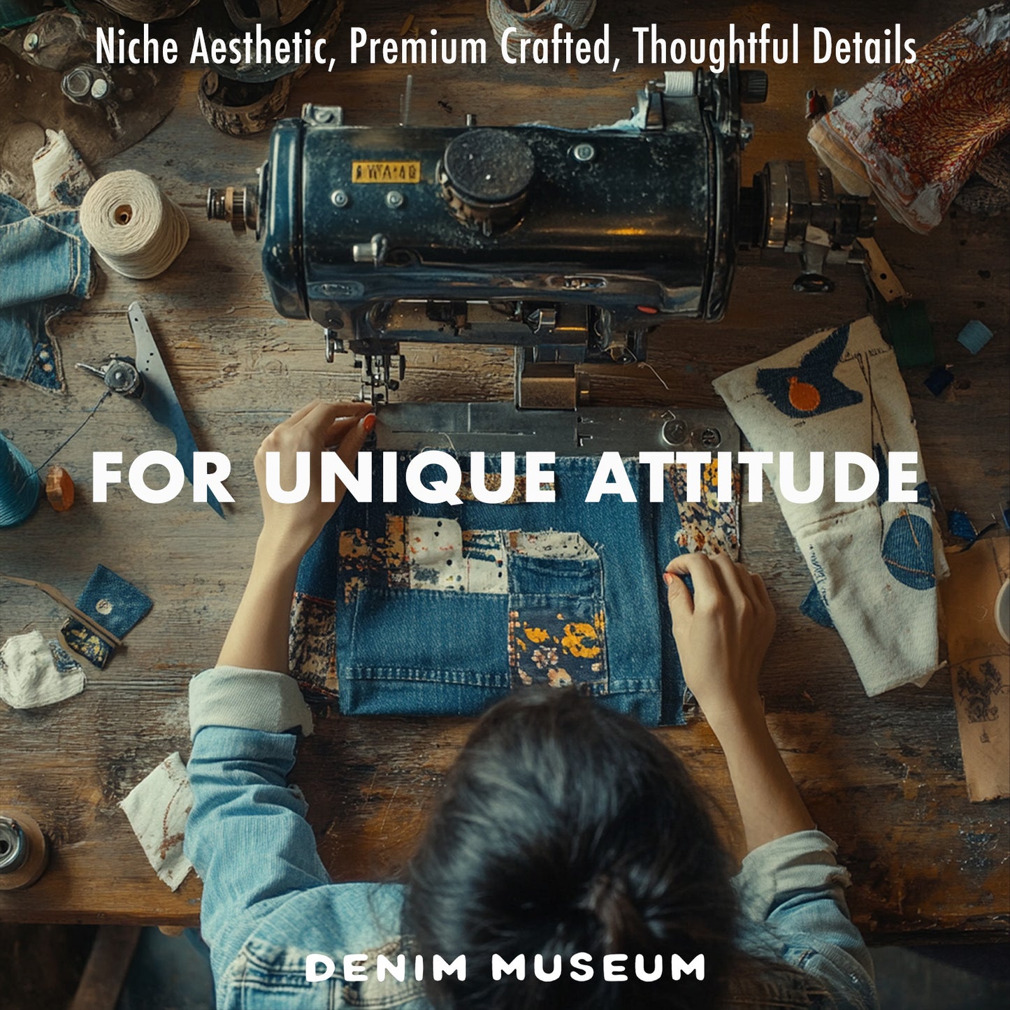 DENIM MUSEUM 孤独森林牛仔布手提包--三重蓝色调,灵感源自大自然的神秘感,梦幻流苏细节