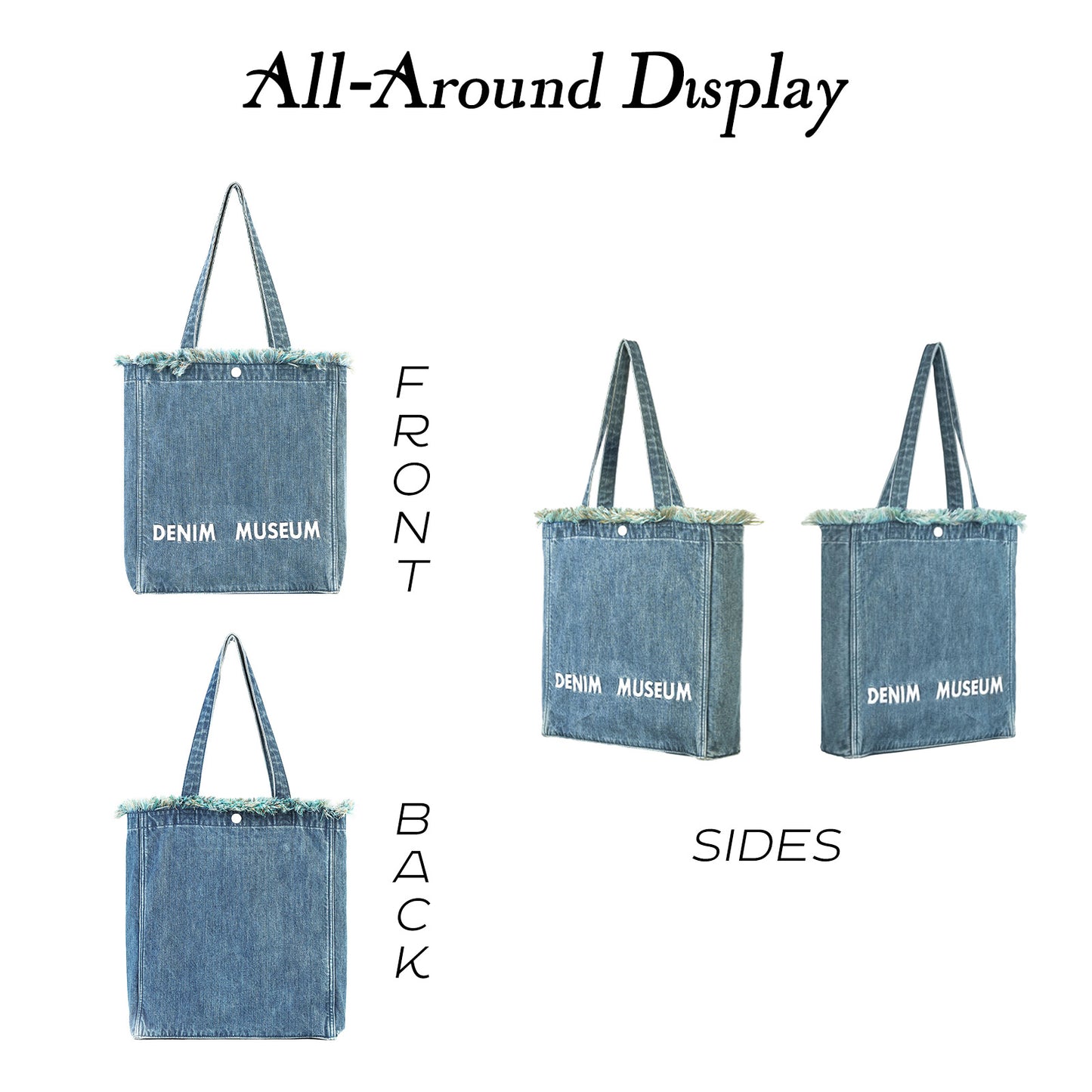 Tas Tote Denim Forest of Solitude DENIM MUSEUM – Tiga Nuansa Biru Terinspirasi oleh Misteri Alam, dengan Detail Pinggiran yang Indah