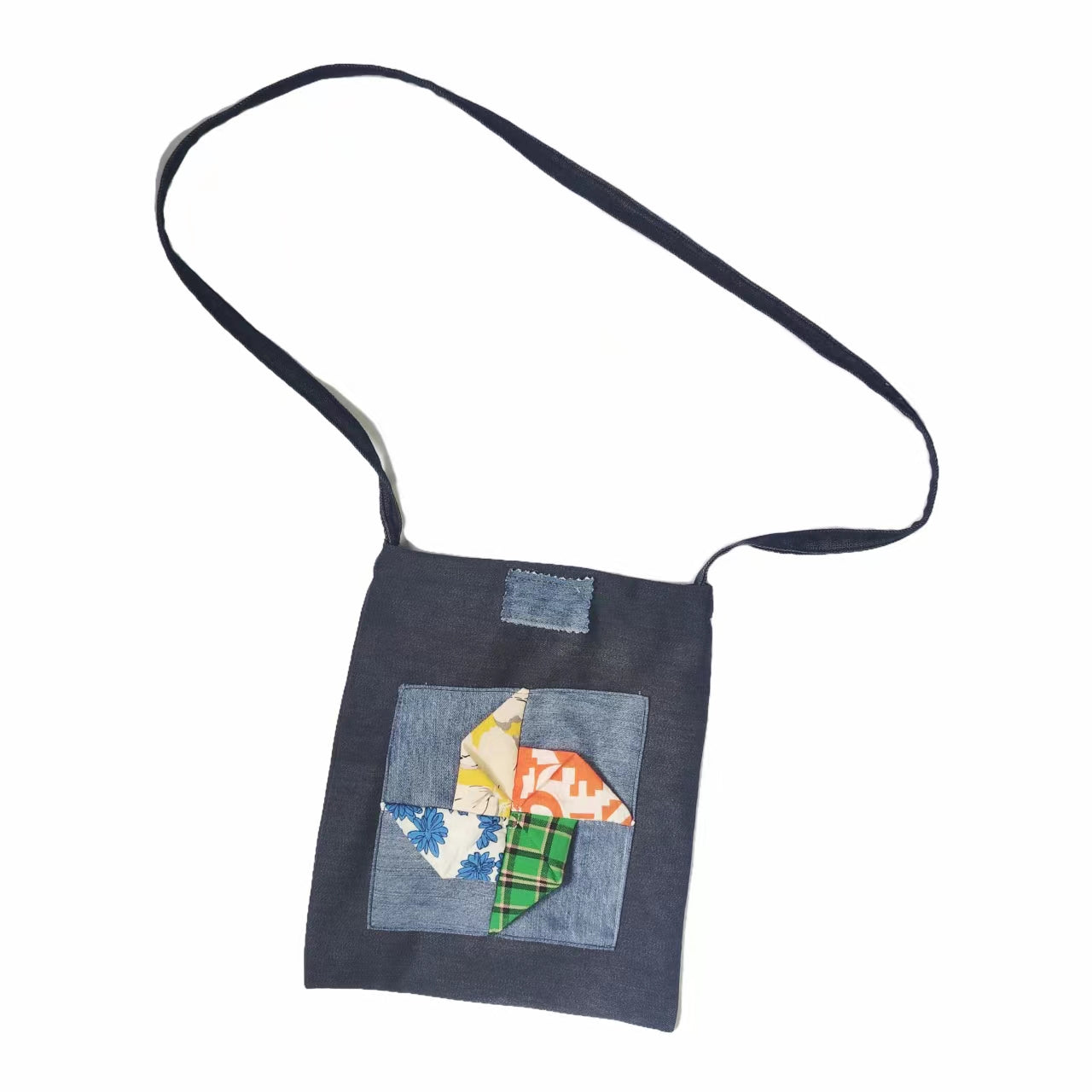Original Patchwork Denim Crossbody Bag with Colorful Patterns - Creative and Stylish Design, Ideal for Daily Outings and Casual Events for Women