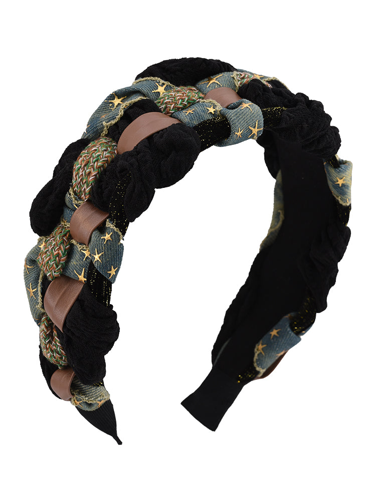 Original Braided Headband with Colorful Accents - Trendy and Chic Design, Perfect for Daily Wear and Casual Outings for Women