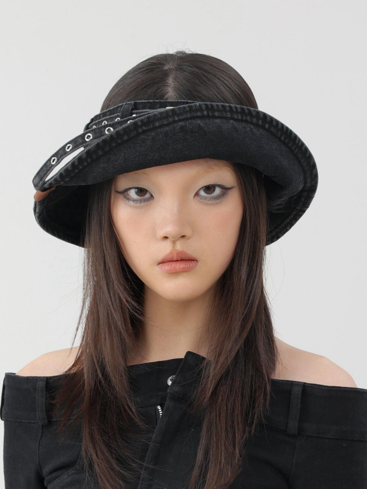 Original Denim Bucket Hat with Buckle Details - Trendy and Casual Design , Perfect for Casual Outings and Streetwear for Women