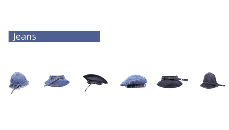 Original Denim Bucket Hat with Buckle Details - Trendy and Casual Design , Perfect for Casual Outings and Streetwear for Women