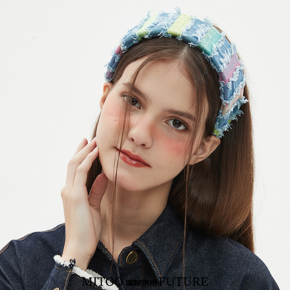 Destar Denim Dreamy Rainbow - Aksen Bergaya untuk Wanita Muda