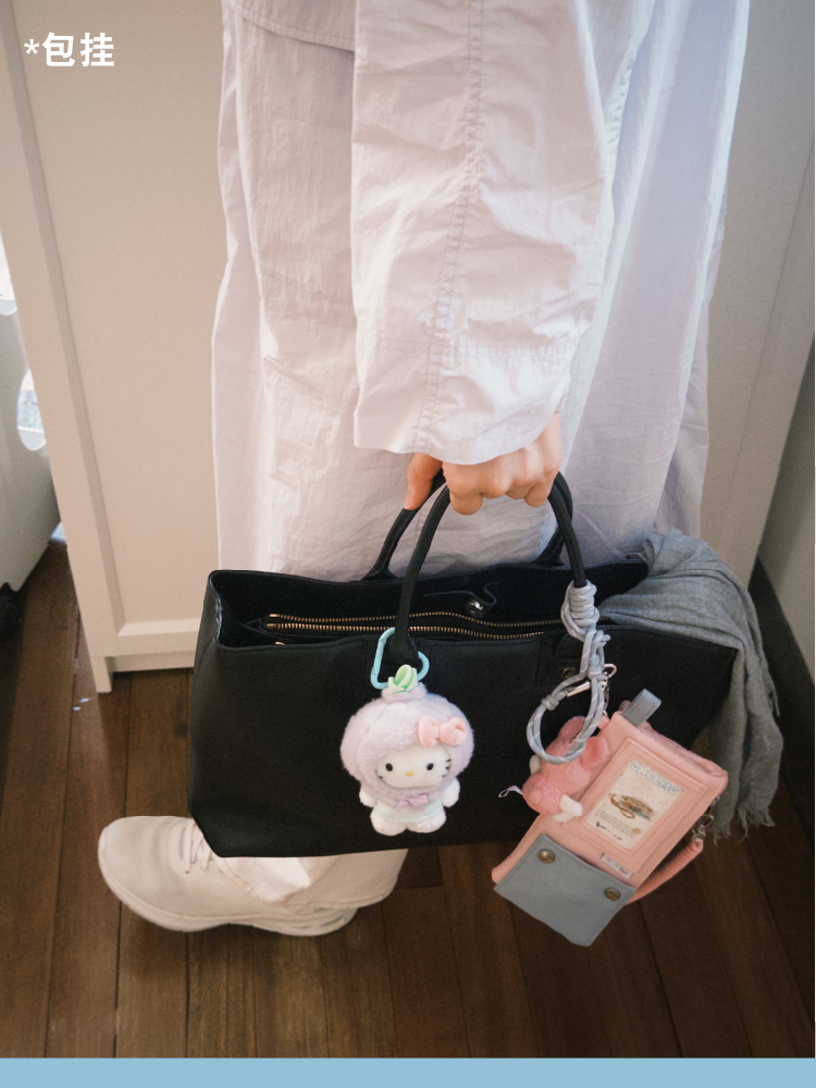 Trendy Crossbody Phone Card Holder with Pastel Pink and Blue Fabric, Plush Charm, and Clear ID Window - Kawaii, Practical, Stylish Design , Ideal for Daily Outings, Travel, and Casual Wear for Women