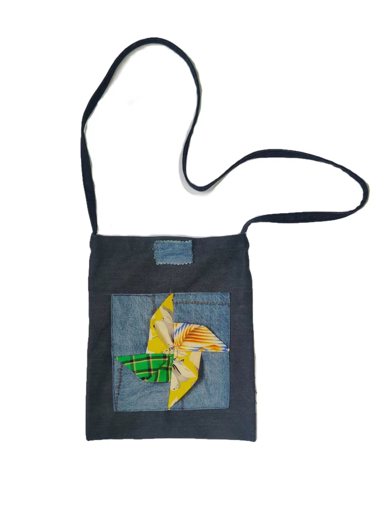 Original Patchwork Denim Crossbody Bag with Colorful Patterns - Creative and Stylish Design, Ideal for Daily Outings and Casual Events for Women