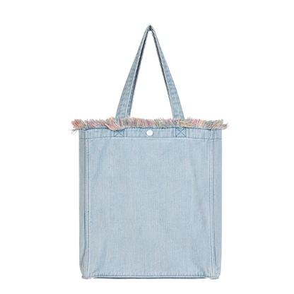 DENIM MUSEUM Forest Glow Series - Denim-Tasche mit Quaste, verträumter Natur-Stil, ätherische künstlerische Wahl