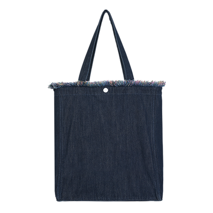 DENIM MUSEUM Forest Glow Series - Denim-Tasche mit Quaste, verträumter Natur-Stil, ätherische künstlerische Wahl