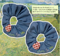 Trendy Denim Scrunchie with Embroidered Design and Checkered Patch - Cute and Casual Hair Accessory for Women