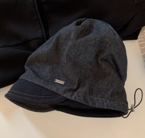 Original Denim Patchwork Slouch Beanie Cap with Relaxed Fit - Trendy Streetwear Style for Casual Wear and Urban Fashion for Women