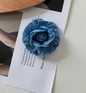 Original Denim Brooch Design with Handcrafted Denim Rose and Frayed Edges - Artistic, Vintage, Handmade for Casual Wear, Fashion Accessories, Special Occasions, Ideal for Adding a Touch of Rustic Charm and Elegance to Any Outfit for Women