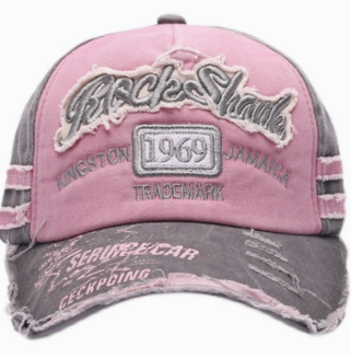 Original Denim Baseball Cap Design with Pink Distressed Denim and Embroidered Patch Details - Casual, Vintage for Streetwear, Outdoor Activities, Daily Wear, Ideal for Adding a Bold and Trendy Touch to Any Outfit for Unisex