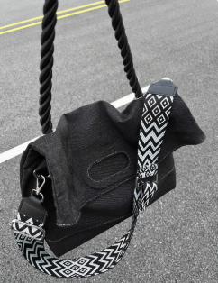 Original Denim Tote Bag Design with Dark Gray Denim and Unique Rope Handle - Modern, Casual for Daily Outings, Work, Casual Activities, Ideal for Carrying Essentials in a Practical and Stylish Way for Men