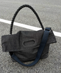 Original Denim Tote Bag Design with Dark Gray Denim and Unique Rope Handle - Modern, Casual for Daily Outings, Work, Casual Activities, Ideal for Carrying Essentials in a Practical and Stylish Way for Men