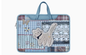 Denim Style PU Original Patchwork Laptop Bag Design with Denim and Fabric Mix and Unique Cat Design - Artistic, Quirky for Daily Use, Work, Travel, Ideal for Adding Creativity and Durability to Your Daily Essentials for Unisex