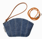Original Denim Coin Purse with Leather Strap - Stylish and Practical Design for Daily Carry for Women
