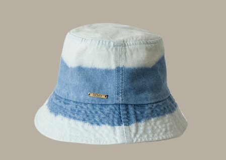 Trendy Gradient Blue Denim Bucket Hat - Trendy, Casual Design, UV Protection and Stylish Look for Casual Outings, Daily Wear, and Outdoor Activities for Women