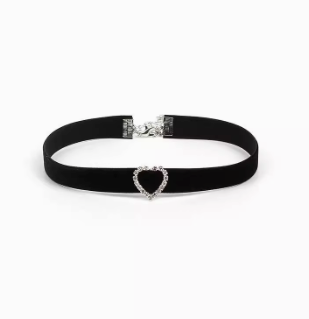 Original Denim Choker Necklace Design with Heart-Shaped Pendant and Pearl Drop Detail - Elegant, Trendy for Casual Wear, Date Night, Parties, Ideal for Adding a Versatile and Stylish Touch to Your Outfit for Women