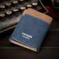 Original Blue Denim Wallet with Tan Leather Accents and Cartoon Logo - Casual, Trendy Design, Durable and Stylish for Casual Outings, Everyday Use, and Fashion-Forward Looks  for Men