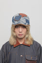 Original Denim Baseball Cap Design with Patchwork Denim and Heart-Shaped Leather Appliqu√©s - Vintage, Artistic for Casual Wear, Street Fashion, Statement Styling, Ideal for Adding a Creative and Nostalgic Touch to Any Outfit for Unisex