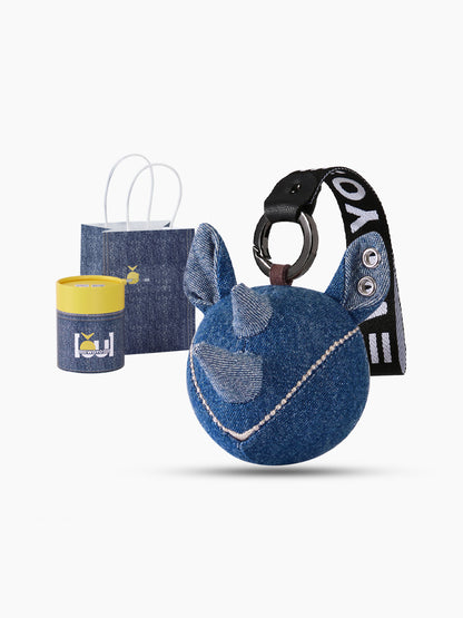 Trendy Denim Keychain with Monkey-Shaped Plush Denim Charm and Metal Ring - Playful, Trendy Design, Durable, Stylish, Lightweight for Everyday Use, Bag Accessory, and Key Holder  for Unisex