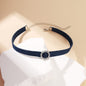 Original Denim Choker Necklace Design with Heart-Shaped Pendant and Pearl Drop Detail - Elegant, Trendy for Casual Wear, Date Night, Parties, Ideal for Adding a Versatile and Stylish Touch to Your Outfit for Women