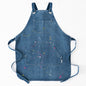 Original Denim Apron Design with Multiple Front Pockets and Colorful Paint Splatters - Practical, Creative for Crafting, Cooking, DIY Projects, Ideal for Protecting Clothes While Adding Style and Function for Unisex