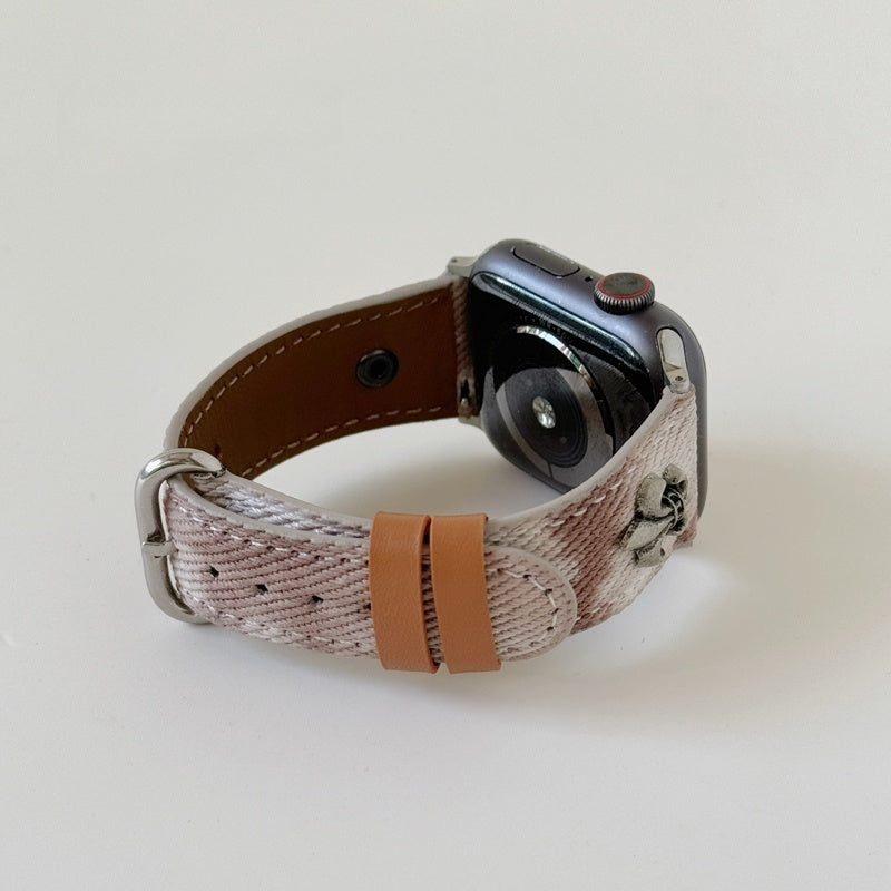 Original Denim Watch Band with Silver Metal Accent - Casual, Chic Design , Durable and Stylish for Everyday Wear, Casual Outings, and Accessories for Unisex