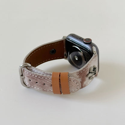 Original Denim Watch Band with Silver Metal Accent - Casual, Chic Design , Durable and Stylish for Everyday Wear, Casual Outings, and Accessories for Unisex
