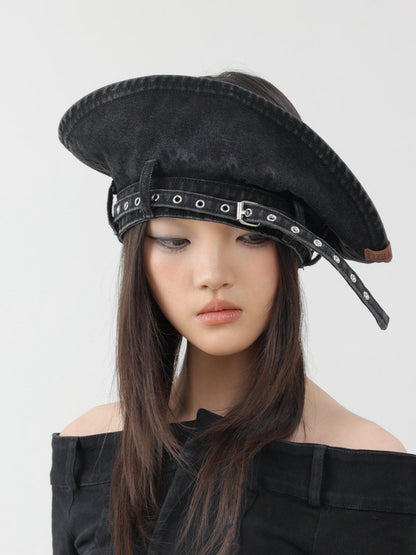 Original Denim Bucket Hat with Buckle Details - Trendy and Casual Design , Perfect for Casual Outings and Streetwear for Women