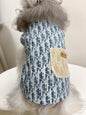 Original Denim Pet Vest Style with Stylish Pattern Print - Trendy, Comfortable for Everyday Wear, Walks, Photoshoots, Ideal for Keeping Pets Comfortable While Adding a Fashionable Touch for Pets