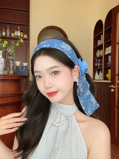Original Denim Flower Headband - Stylish and Chic Design, Ideal for Daily Wear and Casual Outings  for Women