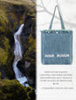 DENIM MUSEUM Forest of Solitude 데님 토트백 – 자연의 신비로움에서 영감을 받은 트리플 블루 셰이드, 몽환적인 프린지 디테일