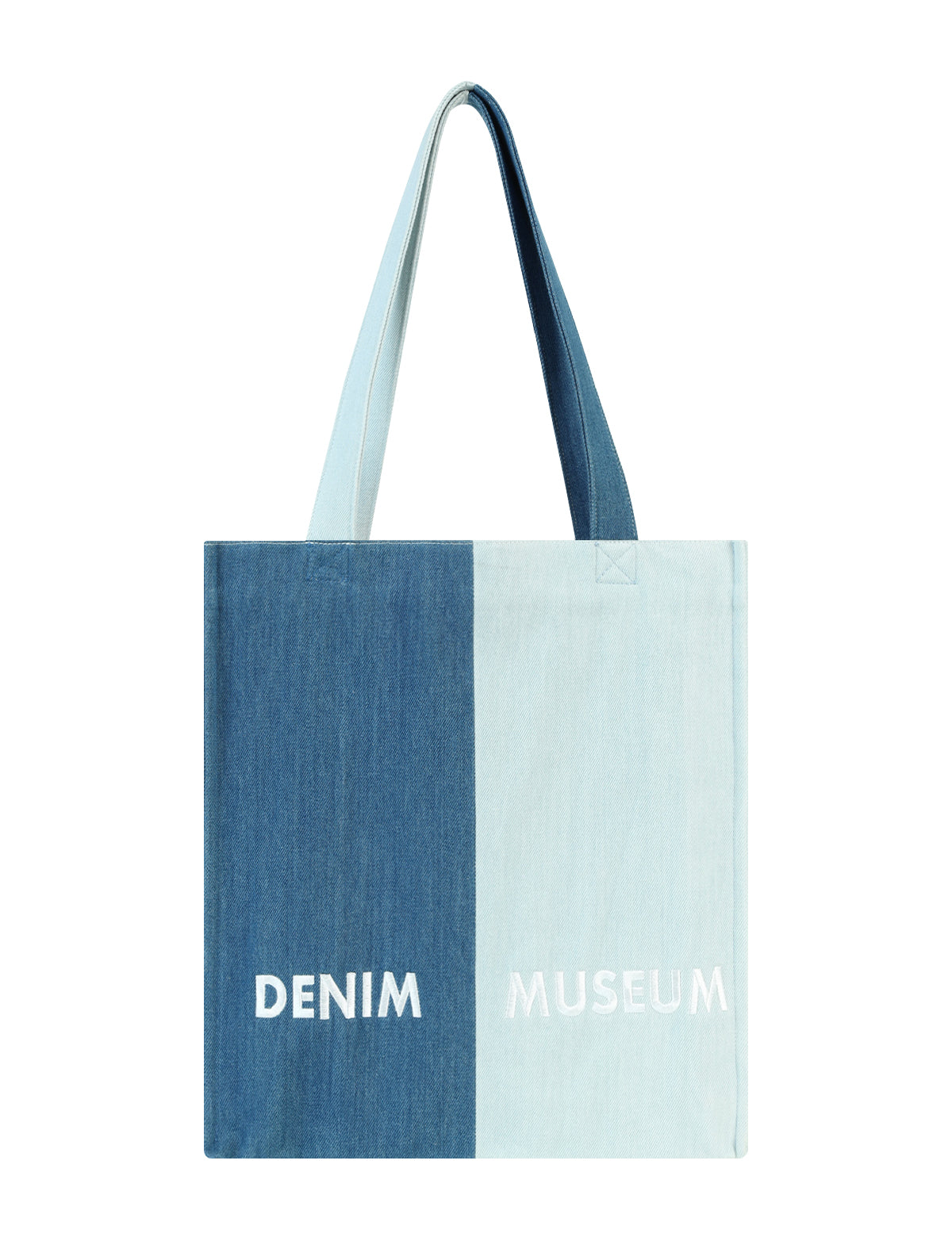DENIM MUSEUM Ethereal Horizons Series Denim Color-Block Tote Bag für den täglichen Weg zur Arbeit und für Modeausflüge