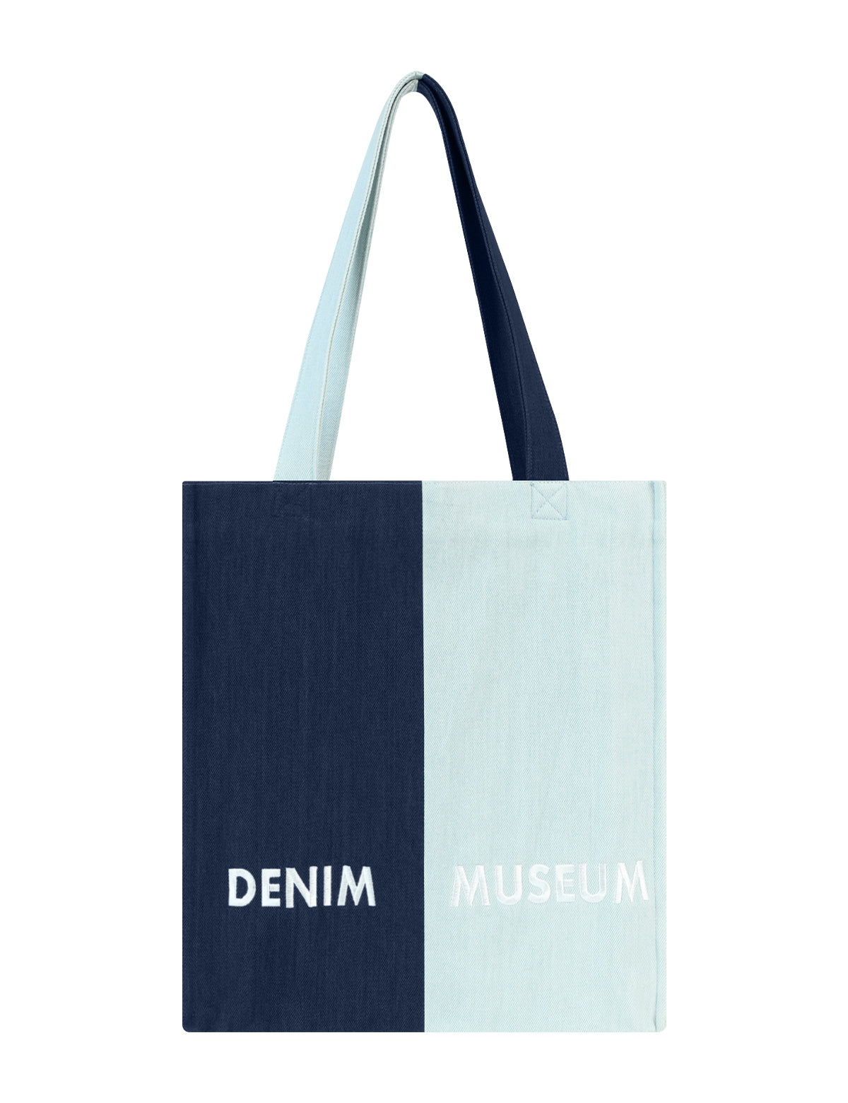 DENIM MUSEUM Ethereal Horizons Series Denim Color-Block Tote Bag für den täglichen Weg zur Arbeit und für Modeausflüge