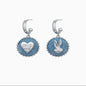 Trendy Denim Bunny and Heart Charm Earrings - Playful and Fun Style, Lightweight, Versatile for Young Women